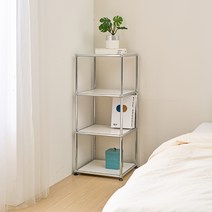 헤스티 미드센추리 메탈 모듈 수납 선반 4단, 화이트, 1개