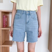 헤이진 여성용 옆트임 컷팅 워싱 청반바지
