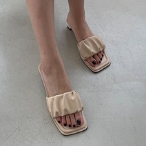 파이 여성용 주름 슬리퍼 힐 3.7cm P123