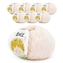 쎄비 로미오 뜨개실 50g x 8p, 연한살구, 120m