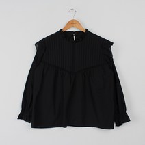 빼빼 여성용 프릴 레이스 로맨틱 긴팔 블라우스