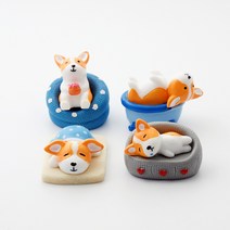 포레스 테라리움 diy 웰시코기 동물 피규어 오렌지 4종 세트, 1세트