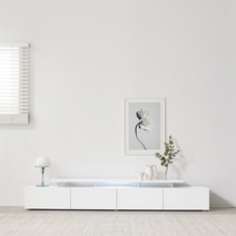 하모벨 엠마 브릭 3 LED TV다이 와이드 거실장 2200 방문설치, 화이트