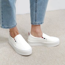 아리앤 여성용 체커 키높이 통굽 슬립온