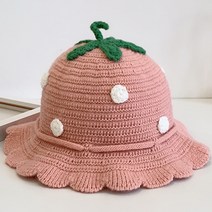 조이멀티 아동용 니트 스트로베리 도트 모자