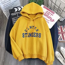 STINGERS 레터링 베이직 임산부 긴소매 후드티