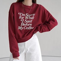 트위 여성용 슈잉 레터링 맨투맨 tts0230