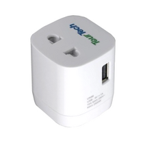 투어테크 여행용 미니 1USB 어댑터 UN86, 1개
