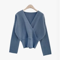 슈가펀 여성용 프런 여리핏 골지랩 니트