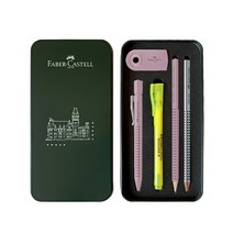 파버카스텔 필기구 그립 샤프 기프트 세트, 로즈 셰도우(샤프), 랜덤발송(텍스트라이너 38, 연필, 지우개), 1세트