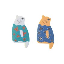 고양이 스펀지 수세미 2종 세트, 1세트