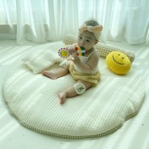 할아버지가 만든 우리 아기 놀이 매트 원형 러그커버, 2 동그란 술 있게