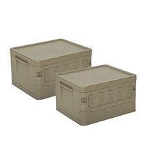 씨밀렉스 접이식 캠핑 테이블 폴딩박스 1호 16L, 브라운, 2개