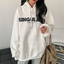 따뜻 도톰한 캐주얼 영프린팅 오버핏 임산부 후드티