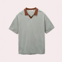 행텐 남성용 컬러 포인트 칼라 슬릿넥 니트 10370-040-402-37