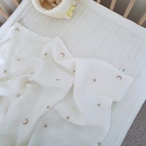 문스토리 별달자수 인견 2겹 유아블랭킷, 혼합색상