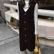 루나글램 버튼 포인트 투피스 멜빵 임산부 원피스