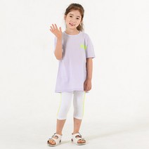 여아용 나우롱티 형광 상하의 세트