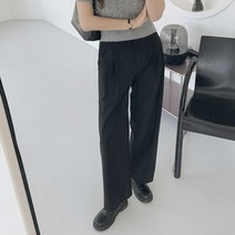 여성용 핀턱 와이드 슬랙스 PT9325K22