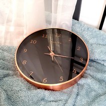 로즈골드 숫자 벽시계 30cm, 블랙