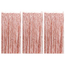 조이파티 파티은박커튼 웨이브 3p, 로즈골드, 1개