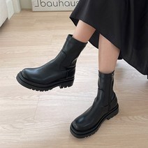 파이 여성용 하이 지퍼 워커 앵클부츠 5cm P161