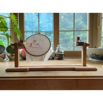 당일출고/ NEW 수놓기 편리한 오크목 좌식수틀 / 프랑스자수 십자수 퀼트, 오크목 좌식수틀+프리미엄 원목수틀6종세트