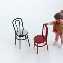 카페 여자 아이방 꾸미기 원형 철제 의자 미니어쳐 옷가게인테리어 아기자기한소품 선반 서재, 색상_블랙, 상세페이지 참조