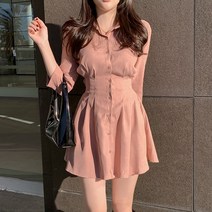 위위브렌 여성 반팔 데일리 셔츠 원피스