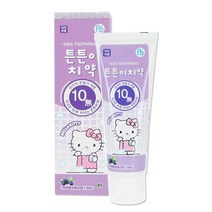 튼튼이치약블루베리향 튼튼이치약딸기향, 헬로키티 천연블루베리향 80g 4개