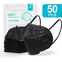 1-100pcs FFP2mask KN95 마스크 안전 방진 골드 페이스 재사용 가능한 보호 마스카라 FPP2 Kn95Mask, 06 50PCS Black FFP2, 한개옵션1