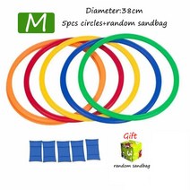 두뇌 게임 돌 차기 놀이 점프 서클 반지 세트 28/38cm 감각 실내 야외 스포츠 엔터테인먼트 장난감, [02] 5circles 38cm