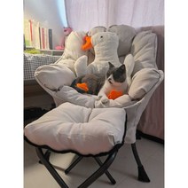 비제이의자 생방송 여학생 스웨이드 나일론 다용도, 라이트 그레이