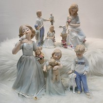 유럽풍 세라믹 도자기인형5종 야드로장식 개업 이사 집들이선물, 토끼와여인(HW-39)