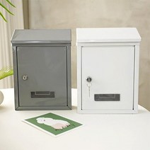 철제 벽걸이 우체통 2color 주택용우편함 고객소리함, 1개, 그레이 (3499-2)