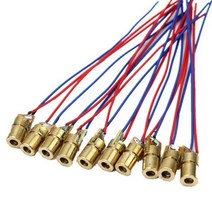 조정 가능한 미니 레이저 포인터 다이오드 레드 도트 다이오드 회로 3V/5V 5mW 650nm 모듈 포인터 사이트 구리 헤드 10 개, 3v