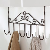 문에 거는 7구 다용도 도어후크 모자걸이 방문옷걸이 문걸이 도어행거, 7구문걸이_블랙