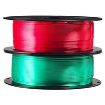 샤인 브론즈 1.75mm PLA 3D 프린터 필라멘트 메탈릭 브론즈 샤이니 3D 프린팅 소재 1KG 스풀 TTYT3D, Red/Green