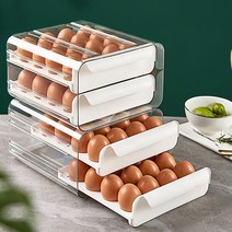 [에그토스트냉동] 자동 롤링 계란 보관함 에그 케이스 냉장고 정리함, 화이트