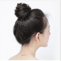 똥머리 가발 면접 승무원 머리 가채 곱창 당고머리, 4똥머리-내추럴블랙
