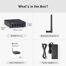 오디오 블루투스 사운드 파워 앰프 서브우퍼 165Wx2 + 2.1 W BT30D 프로, Black with power, 01 with power supply
