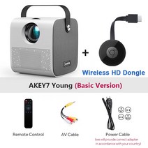아이폰빔프로젝터 가정용빔프로젝터 미니빔프로젝터 AUN MINI AKEY7 영 프로젝터 기본 1280720P 2800루멘 Full HD 1080P용 LED 프로젝터 3D 175, 협동사, AKEY7 영티피