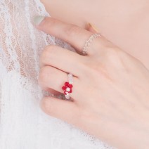 생기발랄 꽃 핸드메이드 비즈 반지
