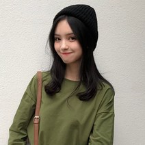 가바바 여성 맨투맨 소매 부분이 매력적인 라운드 데일리 긴팔 티셔츠 G39346