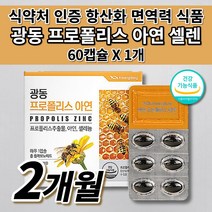 복합 항산화제 면역력 높이는 면역 증강제 노화 예방 항산화 유해산소 세포 보호 만성 몸속 염증 제거 건강 에좋은 영양제 보조제 플라보노이드 17mg 아연 셀레늄 프로폴리스 60캡슐, 1개