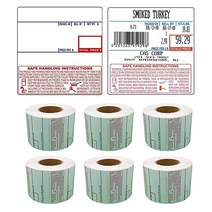 CAS 라벨 6롤 LST-8030 열 - 3 600 라벨 58 x 50mm 프린터 인쇄 스케일 CAS LP-1000 CL-5000 CL-5500 CL-7200 쉬운 무게 LS-1, 6 Rolls, 8040, 8040