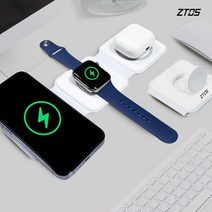[공식] 지토스 3in1 무선충전기 아이폰 맥세이프 고속충전 애플워치 에어팟 무선충전 패드, 맥세이프 3in1 무선충전기