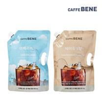 카페베네 커피파우치 아메리카노(스위트) 2입+헤이즐넛 2입 1000ml 총 4입, 4개입