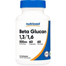 미국 Nutricost 베타글루칸 영양제 60개 500mg 비건 캡슐, 상품선택