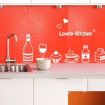 큐데코 셀프인테리어 포인트스티커, 러블리키친 - 화이트